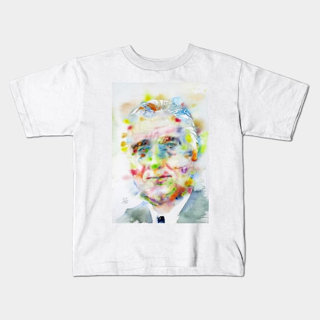 FRANKLIN D. ROOSEVELT - watercolor portrait Kids T-Shirt by lautir